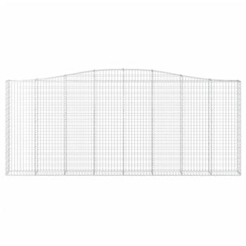 Gabionen mit Hochbogen 2 Stk. 400x30x160/180cm Verzinktes Eisen