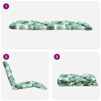 ARDEBO.de - Sonnenliege Klappbar Blattmuster 175x54x8,5 cm Oxford-Gewebe