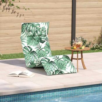 Sonnenliege Klappbar Blattmuster 175x54x8,5 cm Oxford-Gewebe