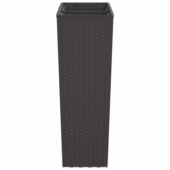 Pflanzkübel mit herausnehmbaren Einsatz Braun 12/44 L PP-Rattan