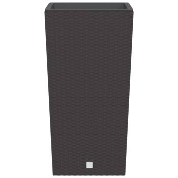 Pflanzkübel mit herausnehmbaren Einsatz Braun 21/49 L PP-Rattan