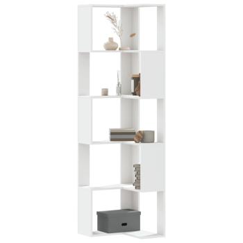 ARDEBO.de - Eck-Bücherregal 5 Böden Weiß 50x50x179 cm Holzwerkstoff