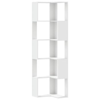 Eck-Bücherregal 5 Böden Weiß 50x50x179 cm Holzwerkstoff