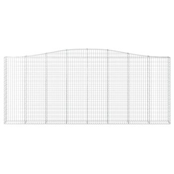 Gabionen mit Hochbogen 3 Stk. 400x30x160/180cm Verzinktes Eisen