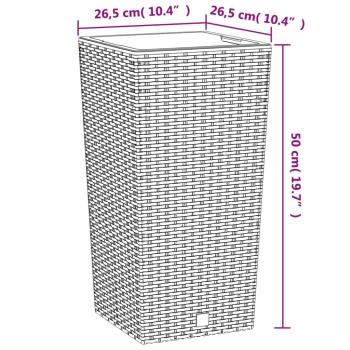 Pflanzkübel mit herausnehmbaren Einsatz Anthrazit 11/26,5 L PP
