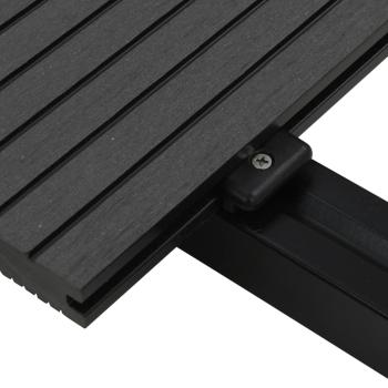 WPC Massive Terrassendielen mit Zubehör 10 m² 2,2 m Schwarz