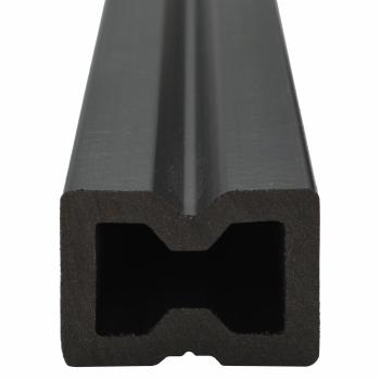 WPC Massive Terrassendielen mit Zubehör 10 m² 2,2 m Schwarz