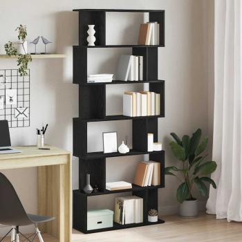 ARDEBO.de - Bücherregal Schwarz Eichen-Optik 80x24x190,5 cm Holzwerkstoff