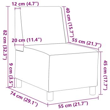 Sessel Hellgrau 55 cm Cordstoff
