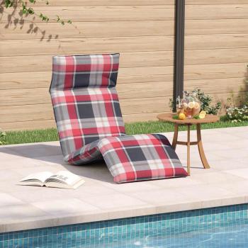 ARDEBO.de - Sonnenliege Klappbar Rot Karomuster 175x54x8,5 cm Oxford-Gewebe