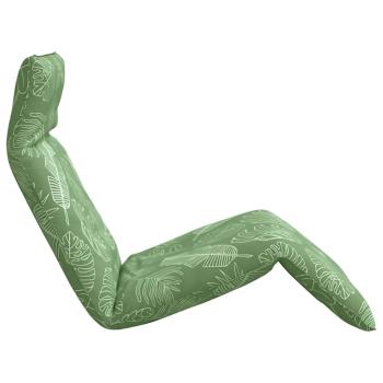 Sonnenliege Klappbar Blattmuster 175x54x8,5 cm Oxford-Gewebe