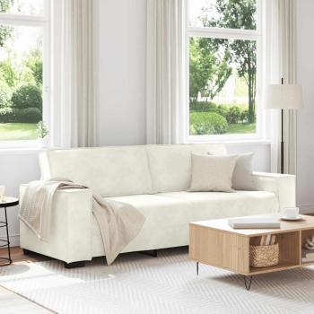 ARDEBO.de - 3-Sitzer-Sofa Creme 180 cm Samt