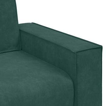 2-tlg. Sofagarnitur mit Kissen Dunkelgrün Samt