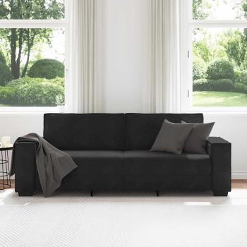 3-Sitzer-Sofa Schwarz 180 cm Samt