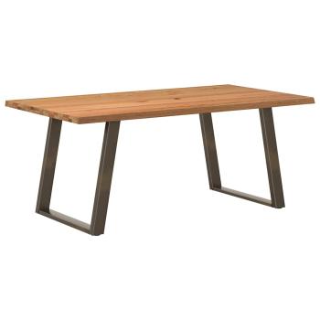 Esstisch mit Baumkanten 180x100x74 cm Massivholz Eiche Rechteck