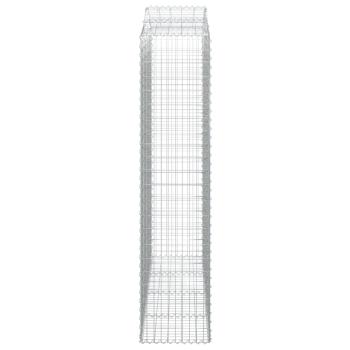 Gabionen mit Hochbogen 7 Stk. 200x50x220/240cm Verzinktes Eisen