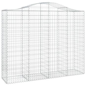 Gabionen mit Hochbogen 15Stk. 200x50x160/180cm Verzinktes Eisen