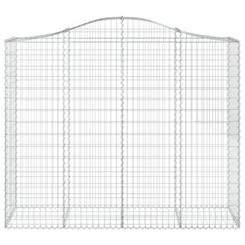 Gabionen mit Hochbogen 15Stk. 200x50x160/180cm Verzinktes Eisen