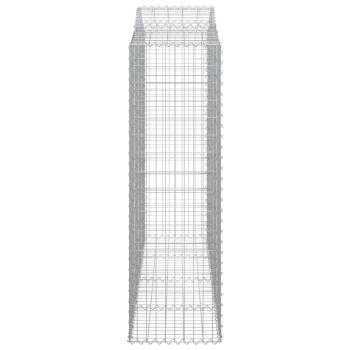 Gabionen mit Hochbogen 15Stk. 200x50x160/180cm Verzinktes Eisen