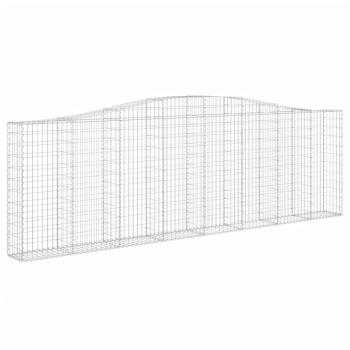 Gabionen mit Hochbogen 10Stk. 400x30x120/140cm Verzinktes Eisen