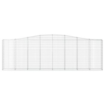 Gabionen mit Hochbogen 10Stk. 400x30x120/140cm Verzinktes Eisen
