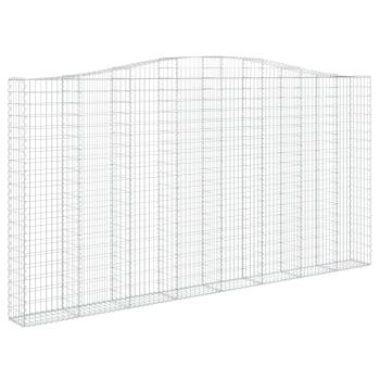 Gabionen mit Hochbogen 2 Stk. 400x30x200/220cm Verzinktes Eisen