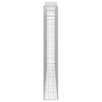 Gabionen mit Hochbogen 2 Stk. 400x30x200/220cm Verzinktes Eisen