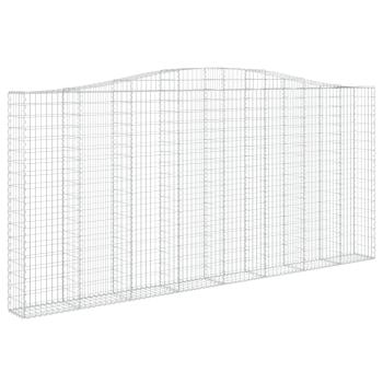 Gabionen mit Hochbogen 3 Stk. 400x30x180/200cm Verzinktes Eisen