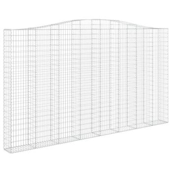 Gabione mit Hochbogen 400x30x220/240 cm Verzinktes Eisen