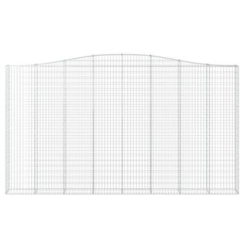 Gabione mit Hochbogen 400x30x220/240 cm Verzinktes Eisen