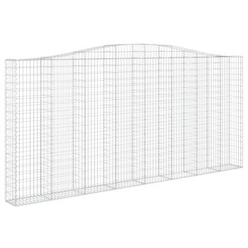 Gabionen mit Hochbogen 2 Stk. 400x30x180/200cm Verzinktes Eisen