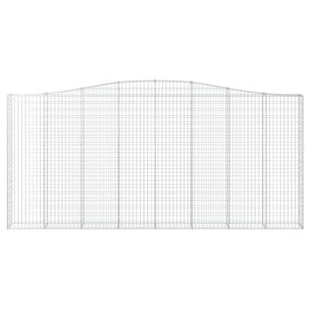 Gabionen mit Hochbogen 2 Stk. 400x30x180/200cm Verzinktes Eisen