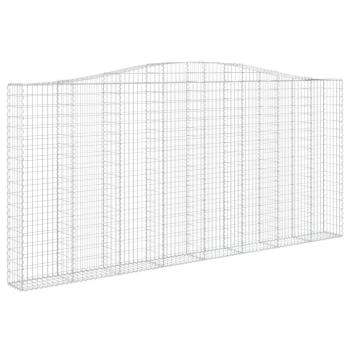 Gabione mit Hochbogen 400x30x180/200 cm Verzinktes Eisen