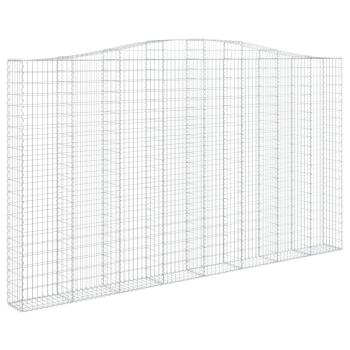 Gabionen mit Hochbogen 2 Stk. 400x30x220/240cm Verzinktes Eisen