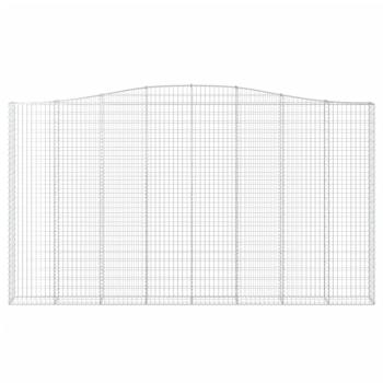 Gabionen mit Hochbogen 2 Stk. 400x30x220/240cm Verzinktes Eisen