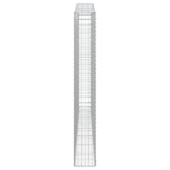 Gabionen mit Hochbogen 2 Stk. 400x30x220/240cm Verzinktes Eisen