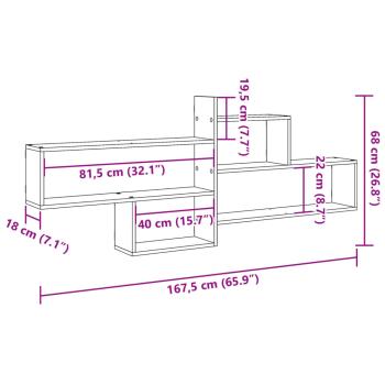 Wandregal Artisan-Eiche 167,5x18x68 cm Holzwerkstoff