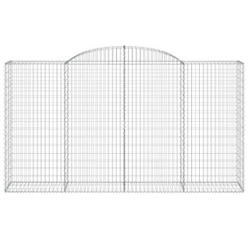 Gabionen mit Hochbogen 11 Stk 300x50x160/180cm Verzinktes Eisen