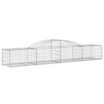 Gabionen mit Hochbogen 25 Stk. 300x50x40/60 cm Verzinktes Eisen
