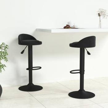 ARDEBO.de - Barhocker 2 Stk. Schwarz Samt