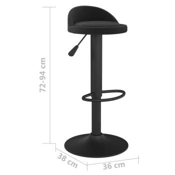 Barhocker 2 Stk. Schwarz Samt