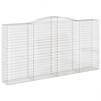 Gabionen mit Hochbogen 2 Stk. 400x50x200/220cm Verzinktes Eisen