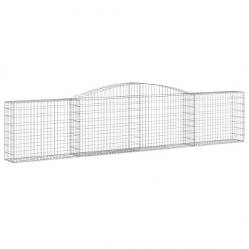 Gabionen mit Hochbogen 5 Stk. 400x30x80/100cm Verzinktes Eisen