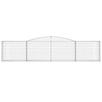 Gabionen mit Hochbogen 5 Stk. 400x30x80/100cm Verzinktes Eisen