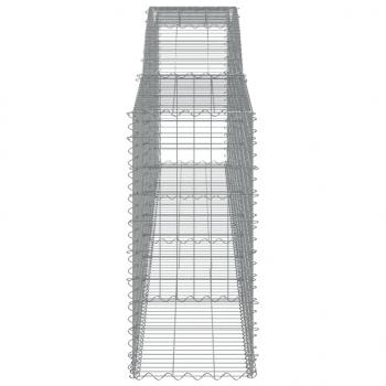 Gabionen mit Hochbogen 15 Stk 400x50x100/120cm Verzinktes Eisen