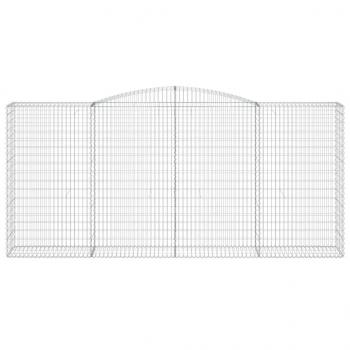Gabionen mit Hochbogen 3 Stk. 400x50x180/200cm Verzinktes Eisen