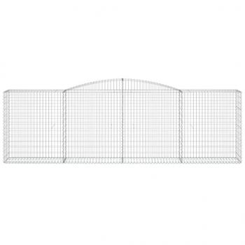 Gabionen mit Hochbogen 8 Stk. 400x50x120/140cm Verzinktes Eisen