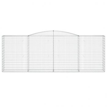 Gabionen mit Hochbogen 6 Stk. 400x50x140/160cm Verzinktes Eisen
