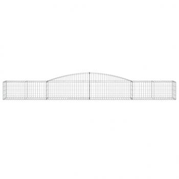 Gabionen mit Hochbogen 6 Stk. 400x50x40/60cm Verzinktes Eisen