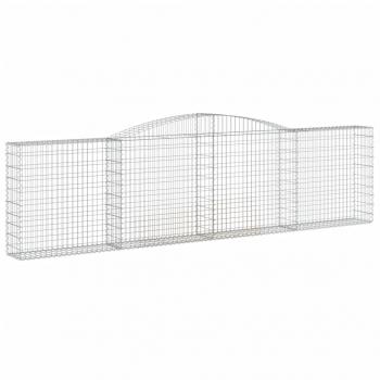 Gabionen mit Hochbogen 5 Stk. 400x30x100/120cm Verzinktes Eisen